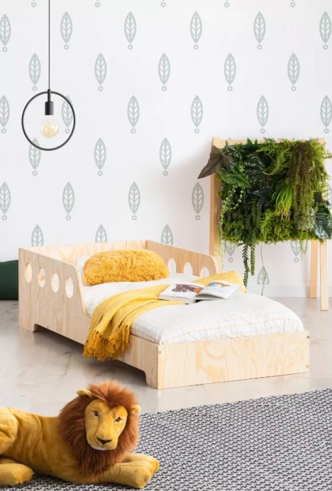 Bērnu gulta Kiki 16 ar stelāžu Guļamvietas platums: 90 cm, Guļamvietas garums: 180 cm, · Priede · 93 × 183 × 40 cm