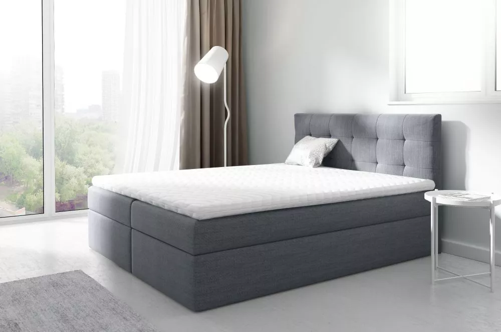 Gulta Top2 Boxspring Premium Standard Guļamvietas platums: 120 cm, Guļamvietas garums: 200 cm, · Tumši pelēks · 124 × 20