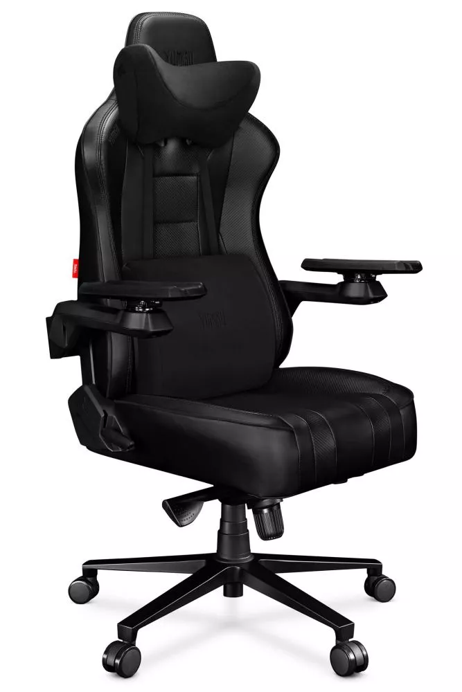Datorkrēsls Yumisu 2049 Eco Korpusa krāsa: melns, Elementu krāsa: melns, Sēdvietas platums: 55 cm, · 70 × 70 × 136 cm