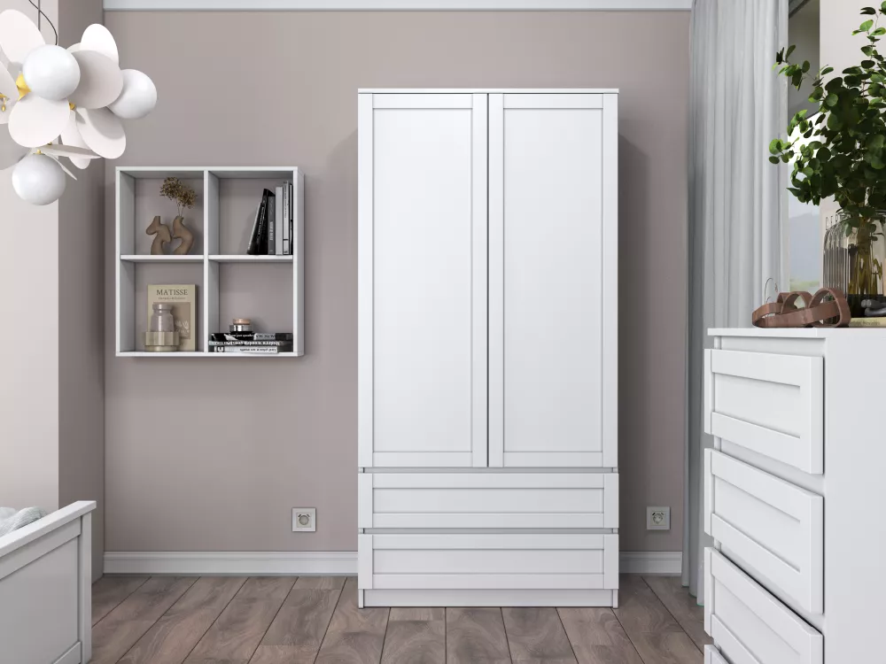 Skapis Pafos Ramiak SS-90 · Balts · 90 × 50 × 180 cm