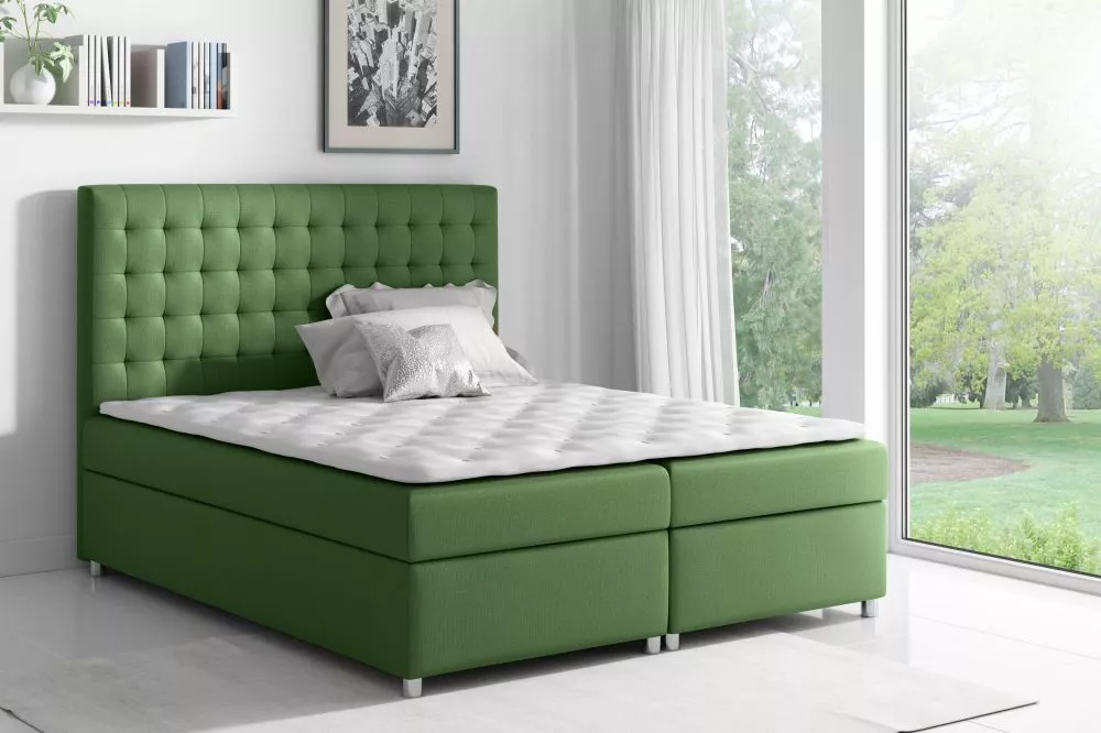 Gulta Asti Boxspring Premium standard Guļamvietas platums: 120 cm, Guļamvietas garums: 200 cm, · Gaiši zaļš · 120 × 213 