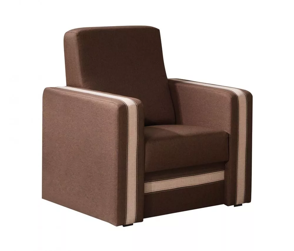 Mīksts krēsls Euforia 1S Standard Sēdvietas dziļums: 47 cm, · Tumši brūns + bēšs · 82 × 80 × 88 cm