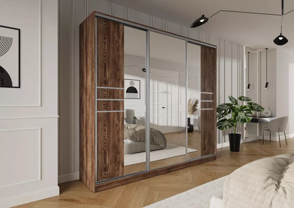 Skapis Trend 8 · Kastanis · 250 × 60 × 245 cm