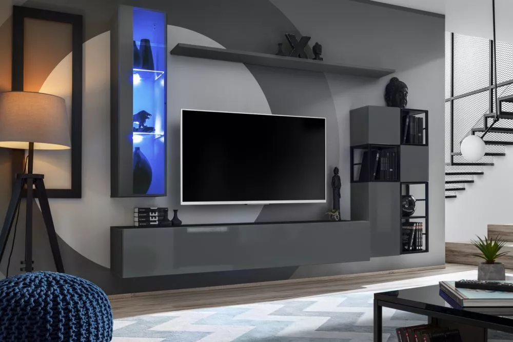 Sekcija Switch M2 · Grafīts · 250 × 40 cm