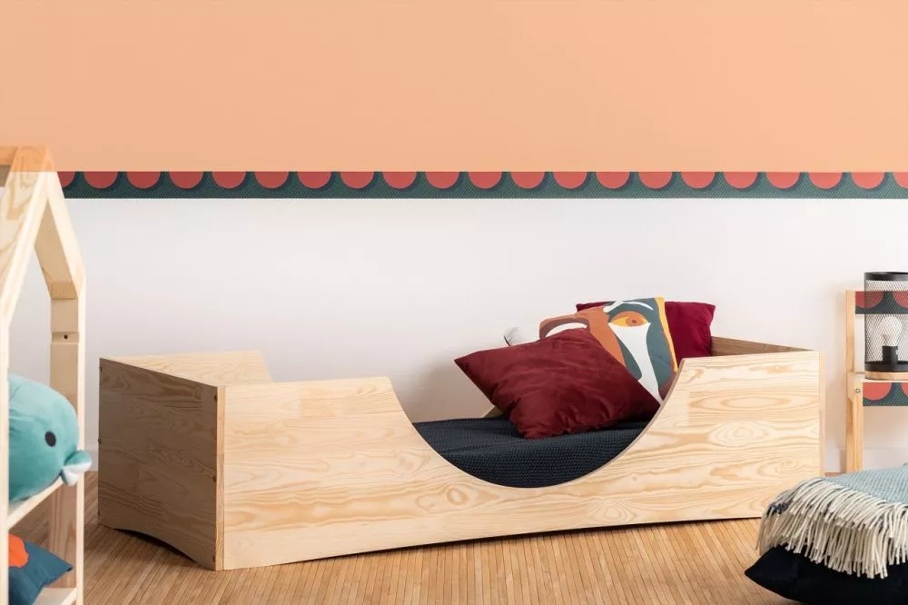 Bērnu gulta Pepe 2 ar stelāžu Guļamvietas platums: 90 cm, Guļamvietas garums: 200 cm, · Priede · 94 × 204 × 40 cm