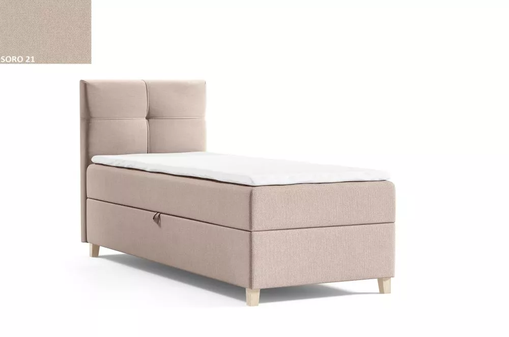 Gulta Candee L Mini Boxspring Standard Guļamvietas platums: 100 cm, Guļamvietas garums: 200 cm, · Bēšs · 103 × 206 × 106