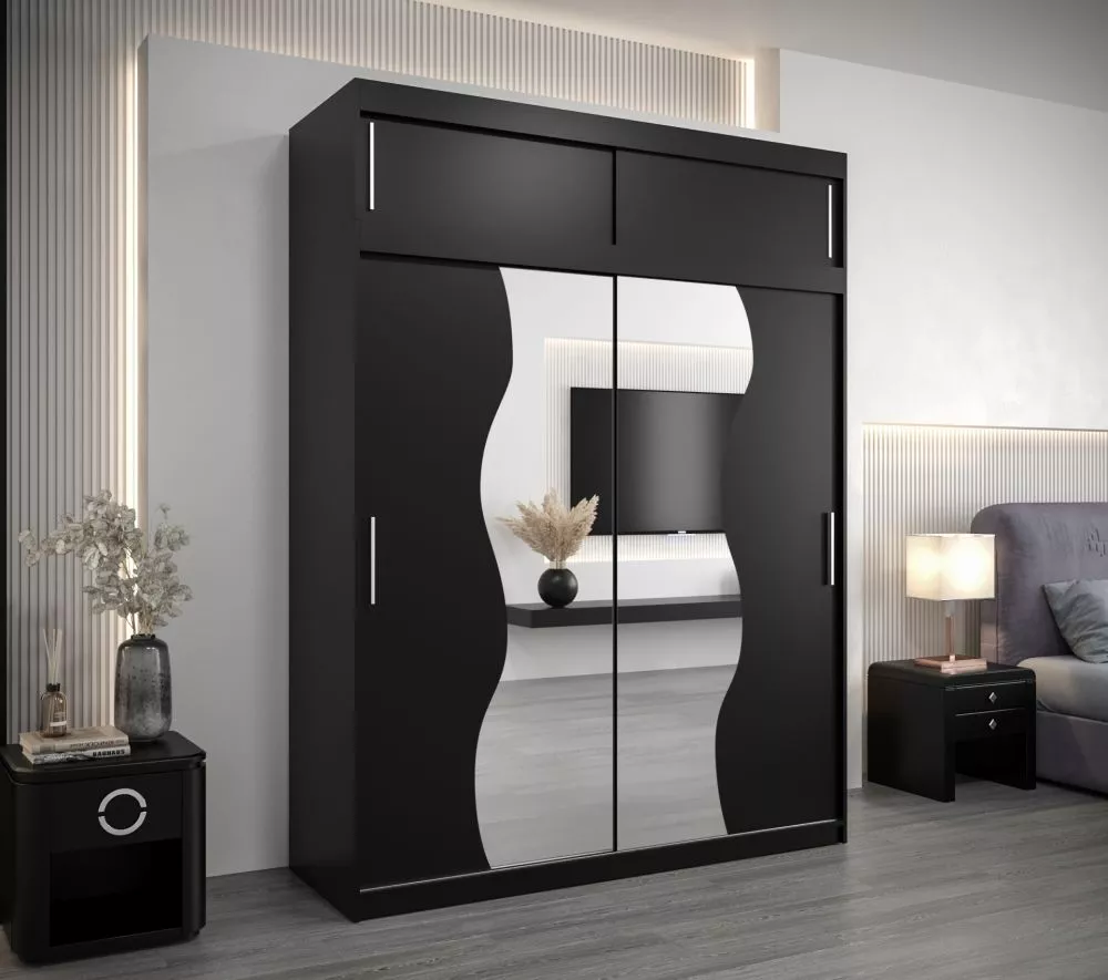 Skapis Madryt Plus · Melns · 180 × 62 × 240 cm
