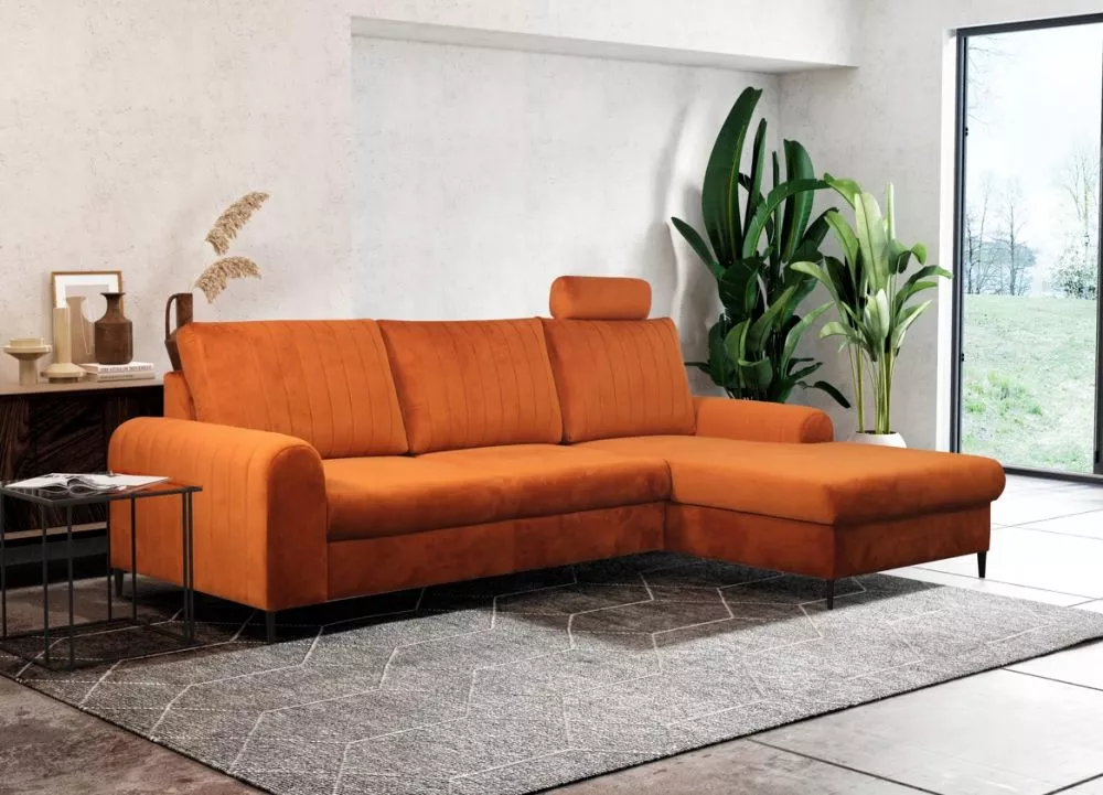 Dīvāns Monaco Comfort standard · Tumši oranžs · 168 × 252 × 88 cm