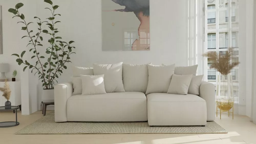 Dīvāns Denver L Comfort Standard · Bēši brūns · 142 × 238 × 73 cm