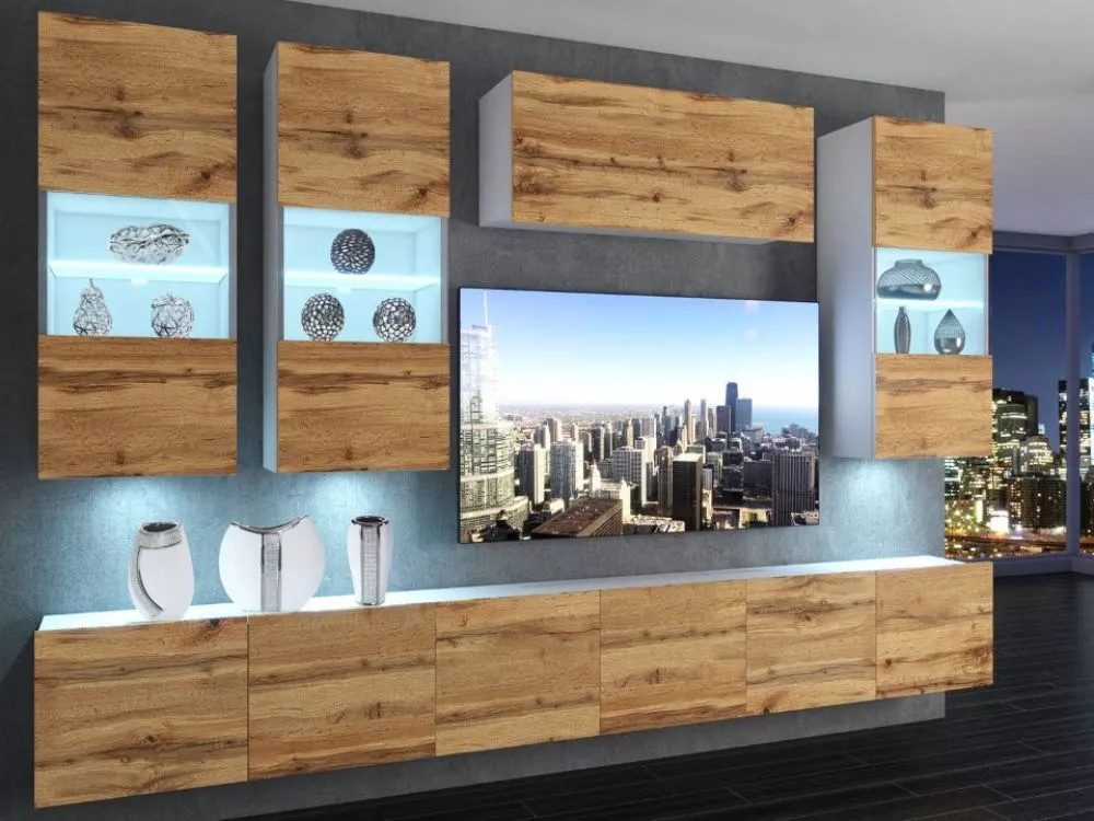 Sekcija Imperium 5 ar LED Korpusa krāsa: balts, · 300 × 36 cm