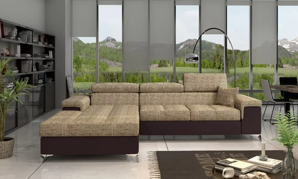 Dīvāns Ricardo Comfort Standard · Brūns + tumši brūns · 205 × 280 × 90 cm