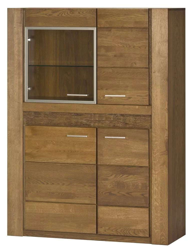 Kumode Velvet 15 ar LED · Ozols rustikal · 110 × 42 × 150 cm