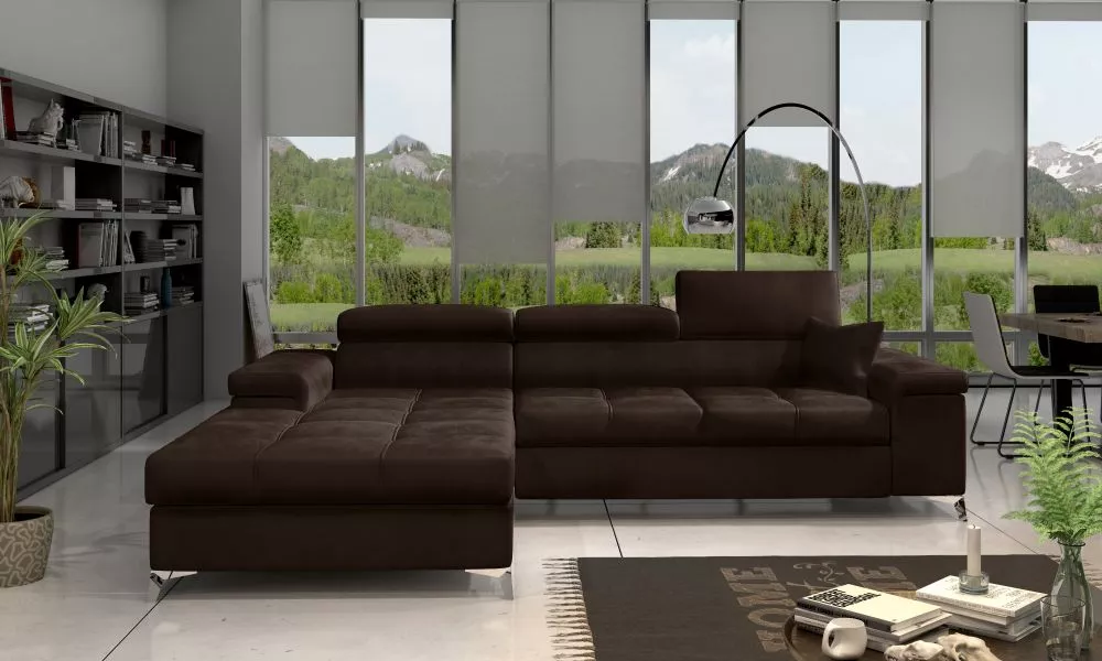 Dīvāns Ricardo Lux Standard · Tumši brūns · 205 × 280 × 90 cm