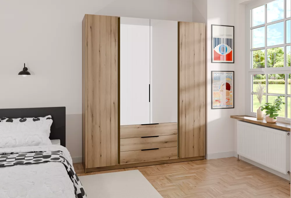 Skapis Kaja 2F2M3S · Ozols evoke · 200 × 62 × 239 cm