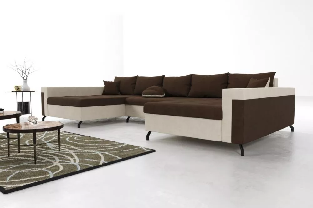 Dīvāns Braga Premium Standard · Brūns + krēms · 142 × 350 × 76 cm