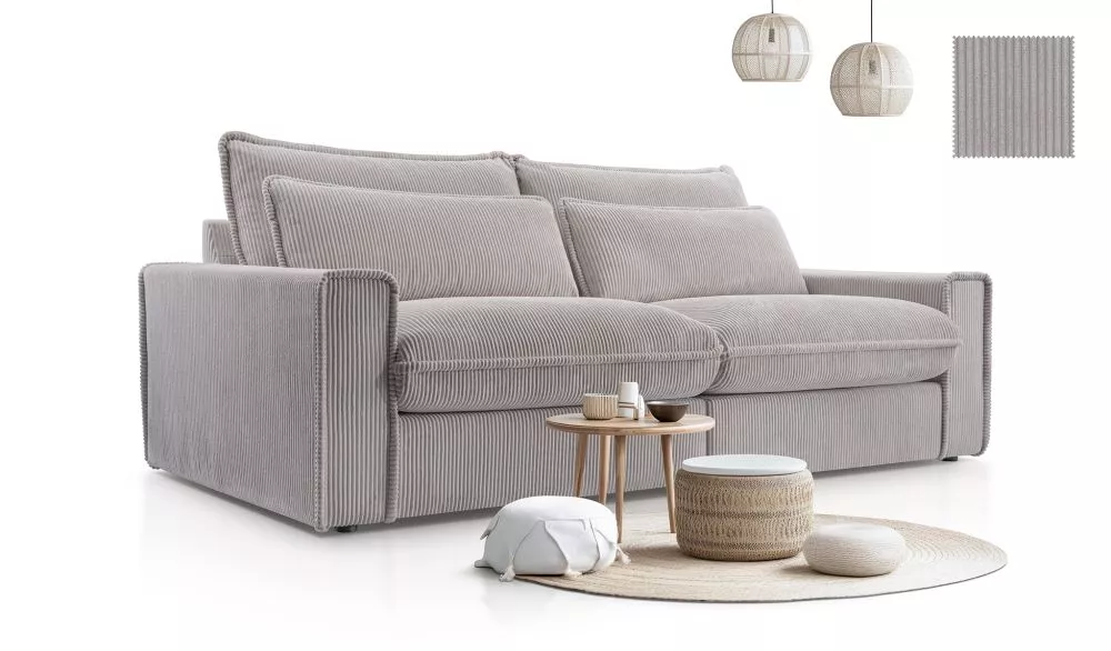 Dīvāns Cecylia Standard · Pelēks · 110 × 238 × 90 cm