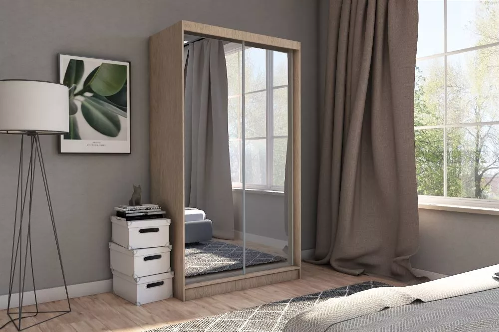 Skapis Debora ar LED · Sonoma · 150 × 61 × 216 cm