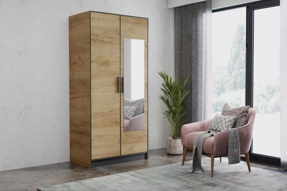 Skapis Roj · Ozols craft zelts · 104 × 39 × 205 cm