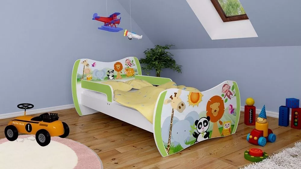 Bērnu gulta Dream L05 180x90 DM03 ar stelāžu Guļamvietas platums: 90 cm, Guļamvietas garums: 180 cm, · 114 × 184 × 71 cm