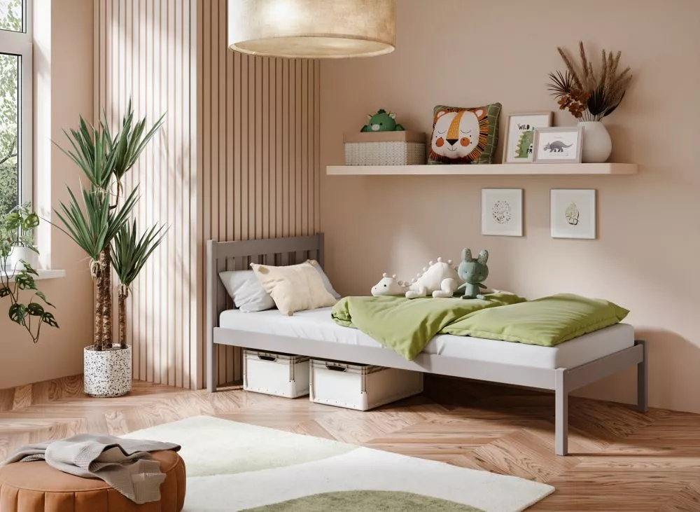 Bērnu gulta Martin 90x200 ar stelāžu Guļamvietas platums: 90 cm, Guļamvietas garums: 200 cm, · Kašmira · 96 × 208 × 89.5