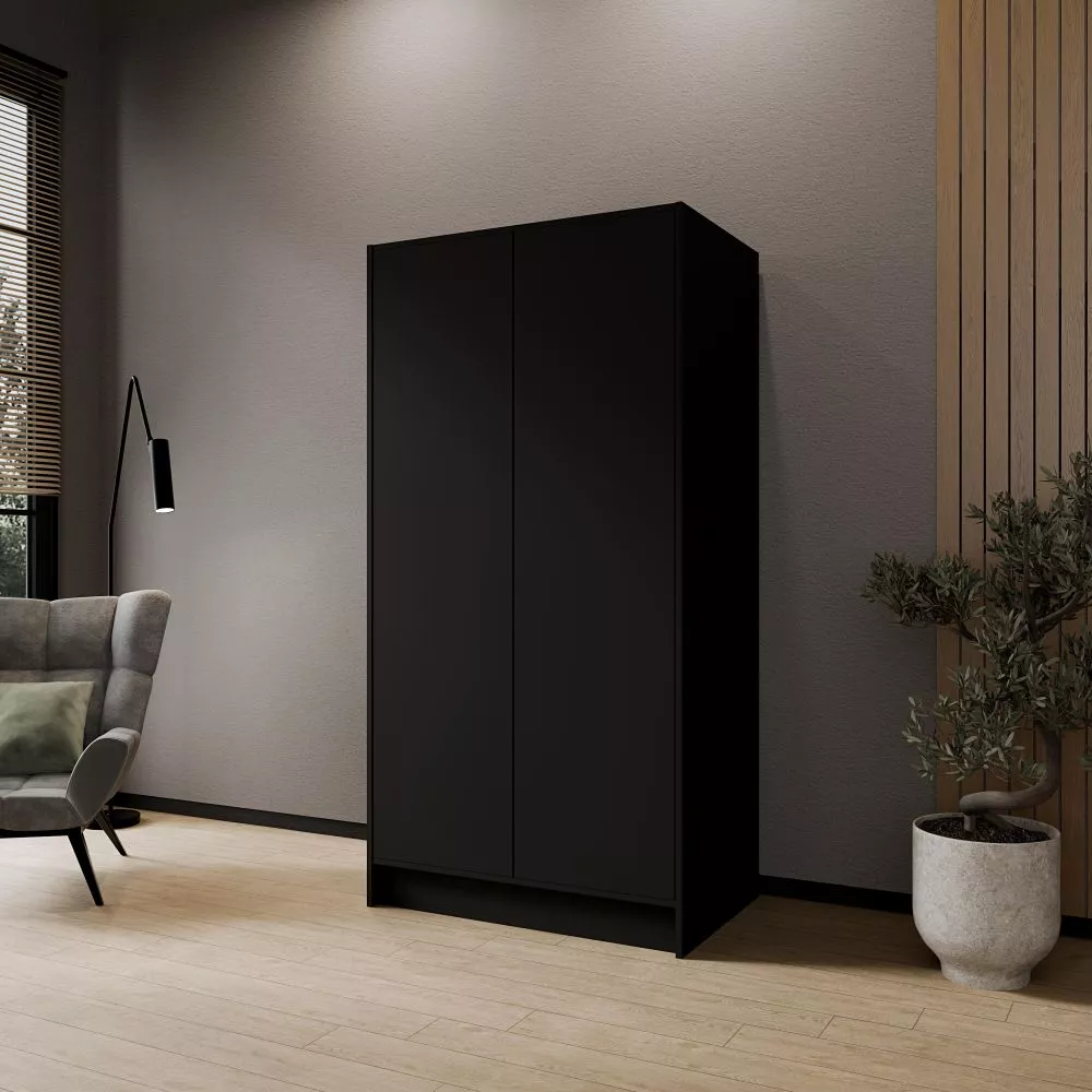 Skapis Gala 100 · Melns · 102 × 51 × 200 cm