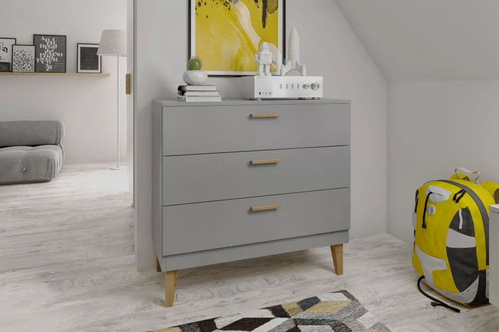Kumode Kubi K · Pelēks · 100 × 47 × 90 cm