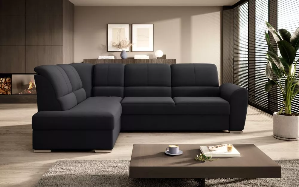 Dīvāns Siber Premium Standard · Melns · 186 × 270 × 93 cm