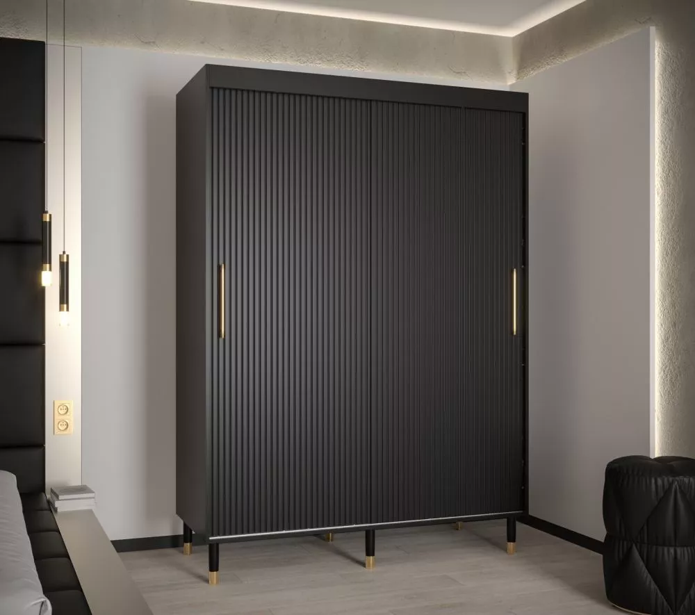 Skapis Calipso Slim 1 · Melns · 150 × 62 × 208 cm