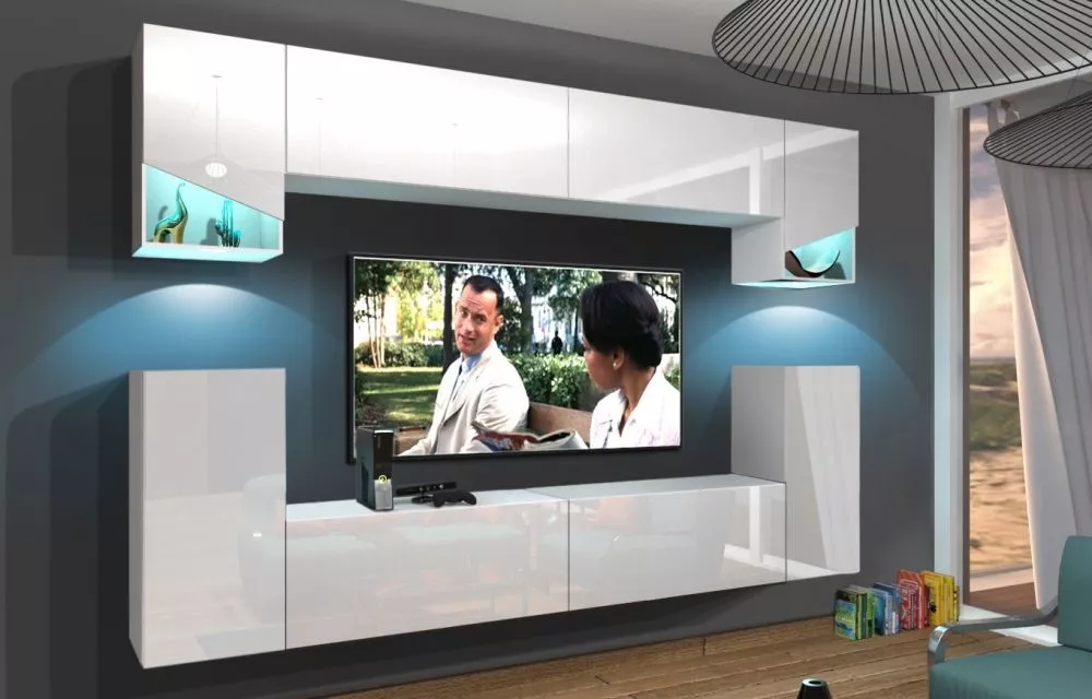 Sekcija IS S15 ar LED · Balts · 256 × 35 × 181 cm