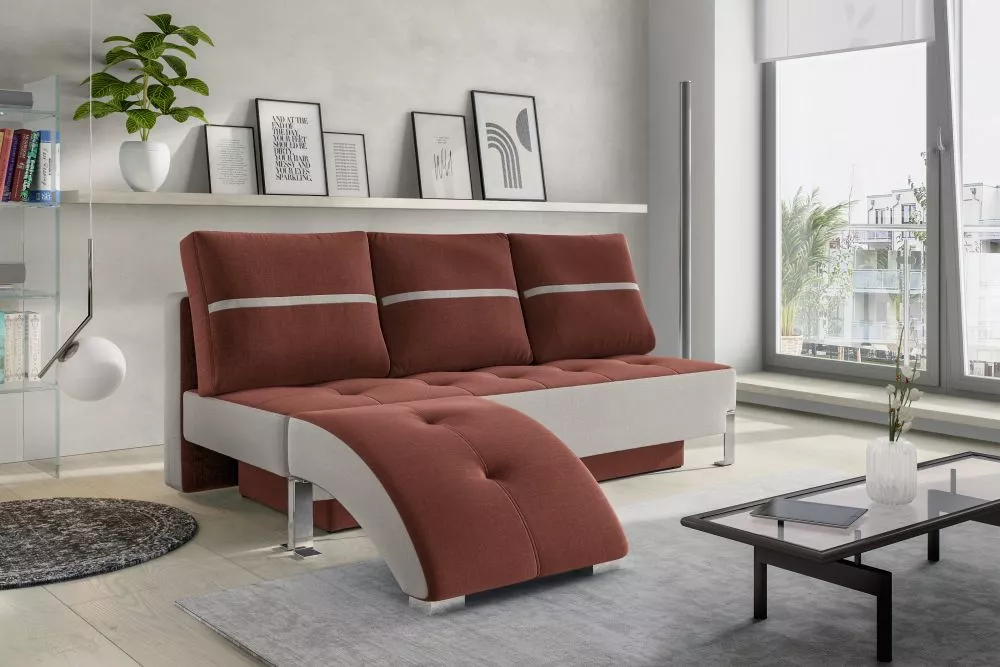 Dīvāns Betty Standard · Oranžs + krēma · 100 × 200 × 92 cm