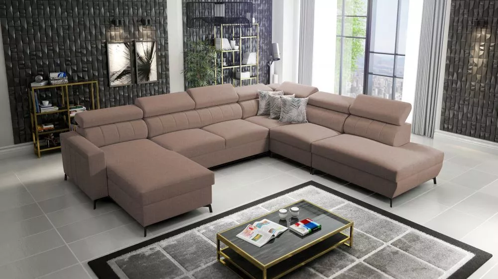 Dīvāns Baltico 9 Premium Standard · Gaiši brūns · 302 × 351 × 83 cm