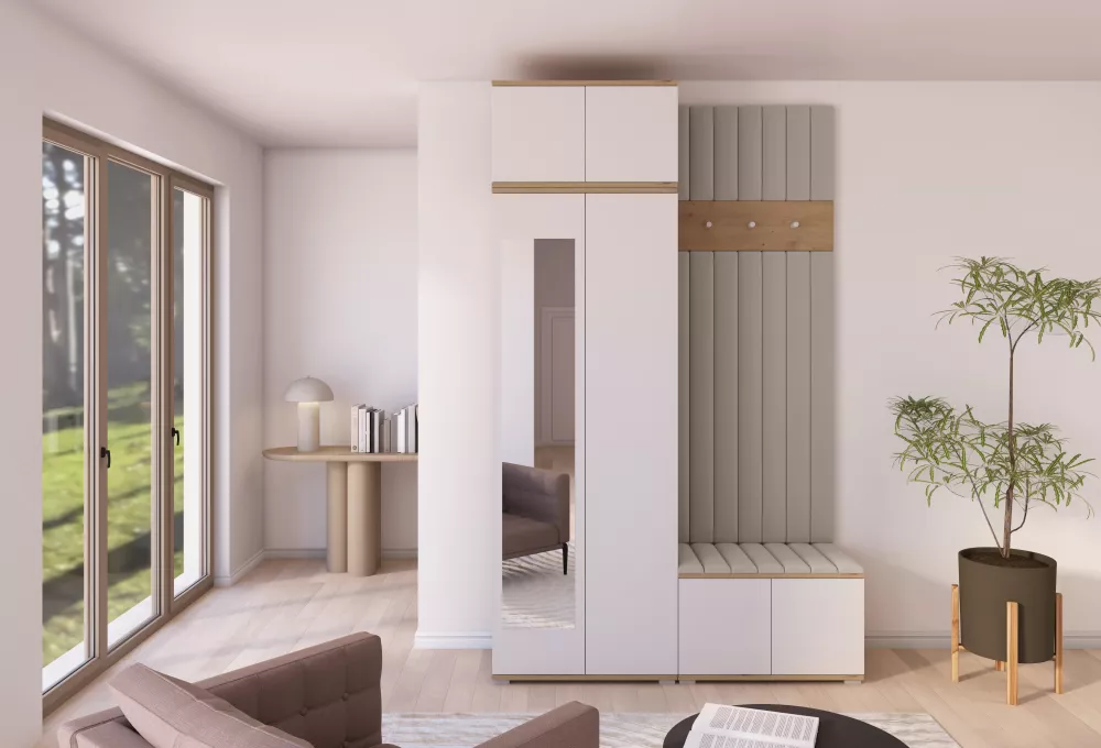 Apavu plaukts Sevilla 8 Trinity Korpusa krāsa: ozols artisan + balts, · 140 × 225 × 40 cm