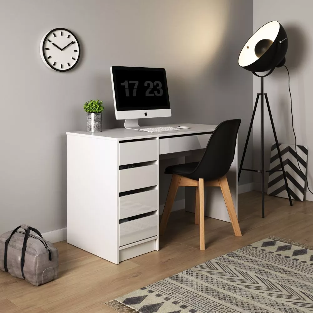 Kosmētikas galds Ada Office Gloss · Balts · 120 × 75 × 55 cm