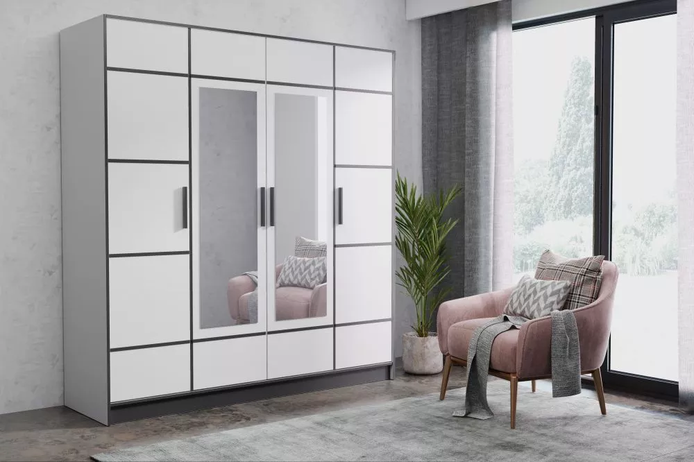 Skapis Roj Loft · Balts · 206 × 39 × 205 cm