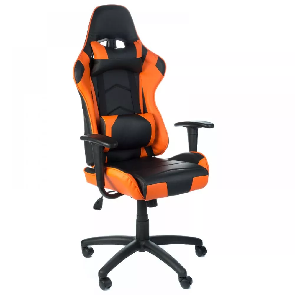 Datorkrēsls BX-3700 · Melns + oranžs · 52 × 48 × 129 cm