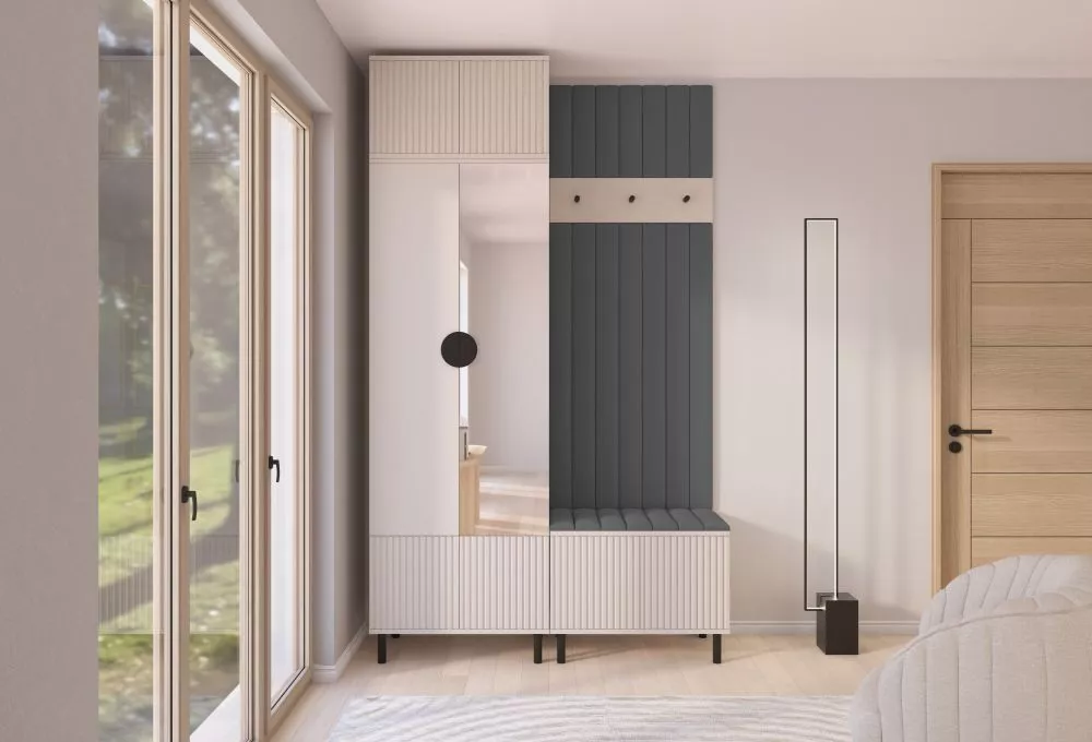 Apavu plaukts Rayo 4 Premium Trinity Korpusa krāsa: kašmīra, · 140 × 235 × 40 cm