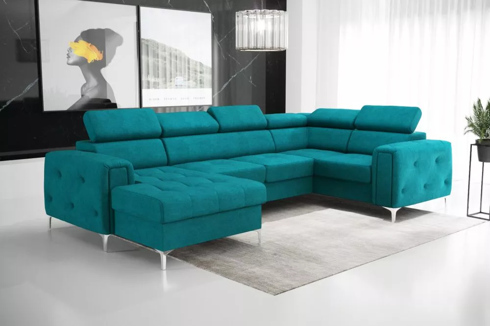 Dīvāns Orion Max 3 standard · Tirkīzs · 183 × 320 × 78 cm