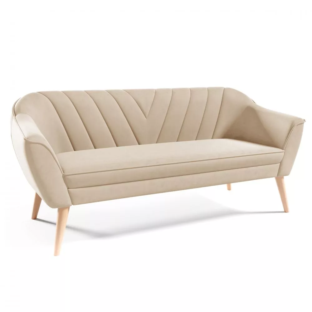 Dīvāns Sofa Flora 206 standard · Gaiši bēšs · 71 × 185 × 75 cm