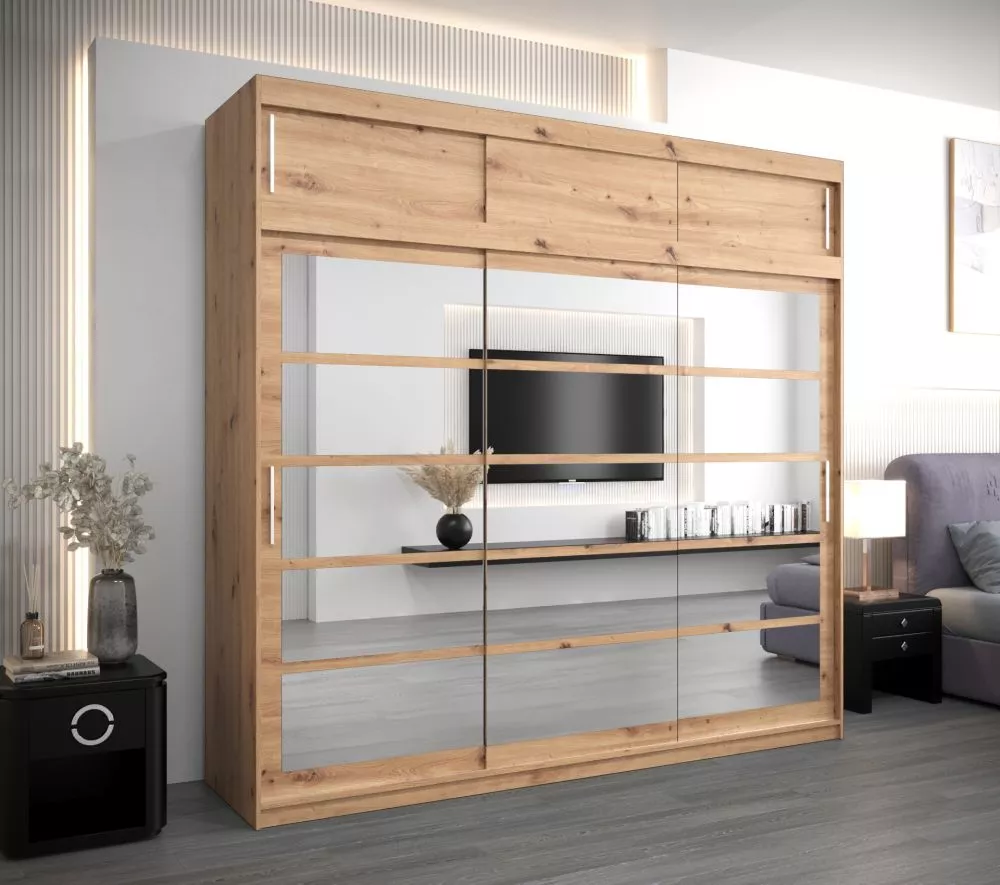 Skapis Roma 1 Premium · Ozols artisan · 250 × 62 × 240 cm