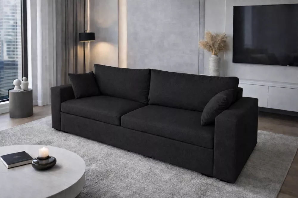 Dīvāns Laura Sofa standard · Grafīts · 90 × 232 × 80 cm