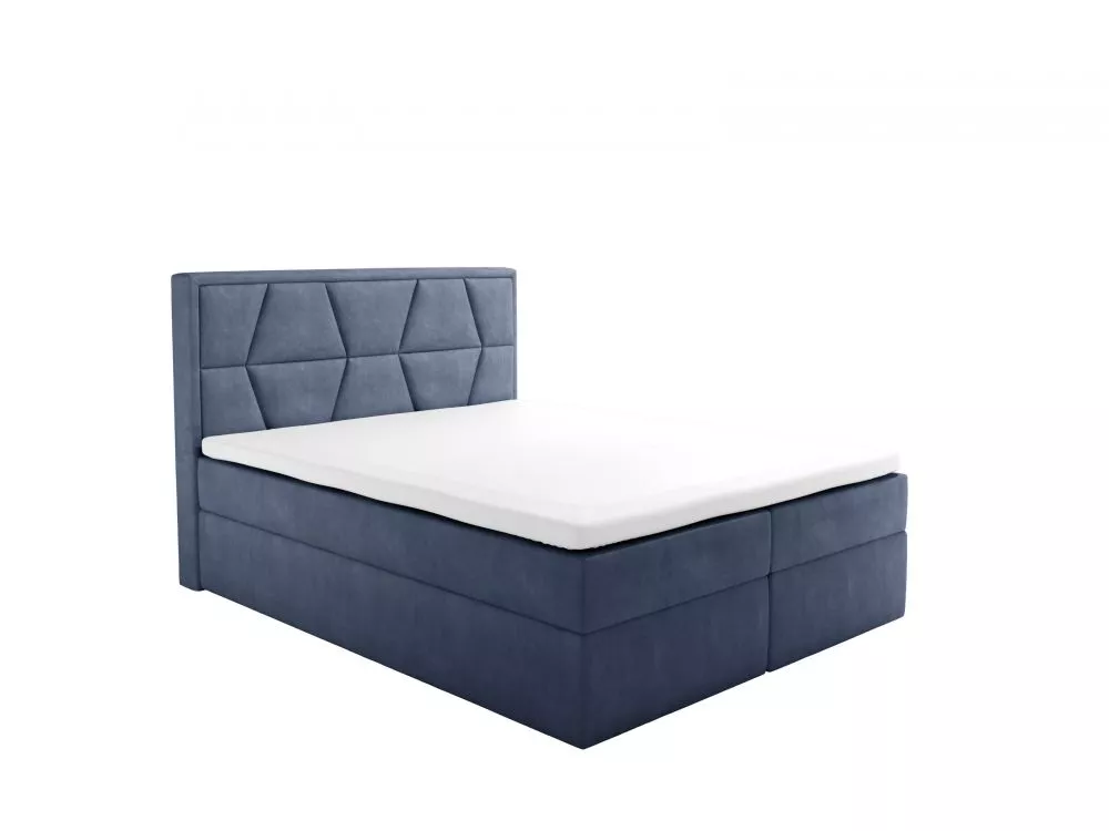 Gulta Arsizio Boxspring Standard Guļamvietas platums: 120 cm, Guļamvietas garums: 200 cm, · Zili pelēks · 121 × 208 × 11