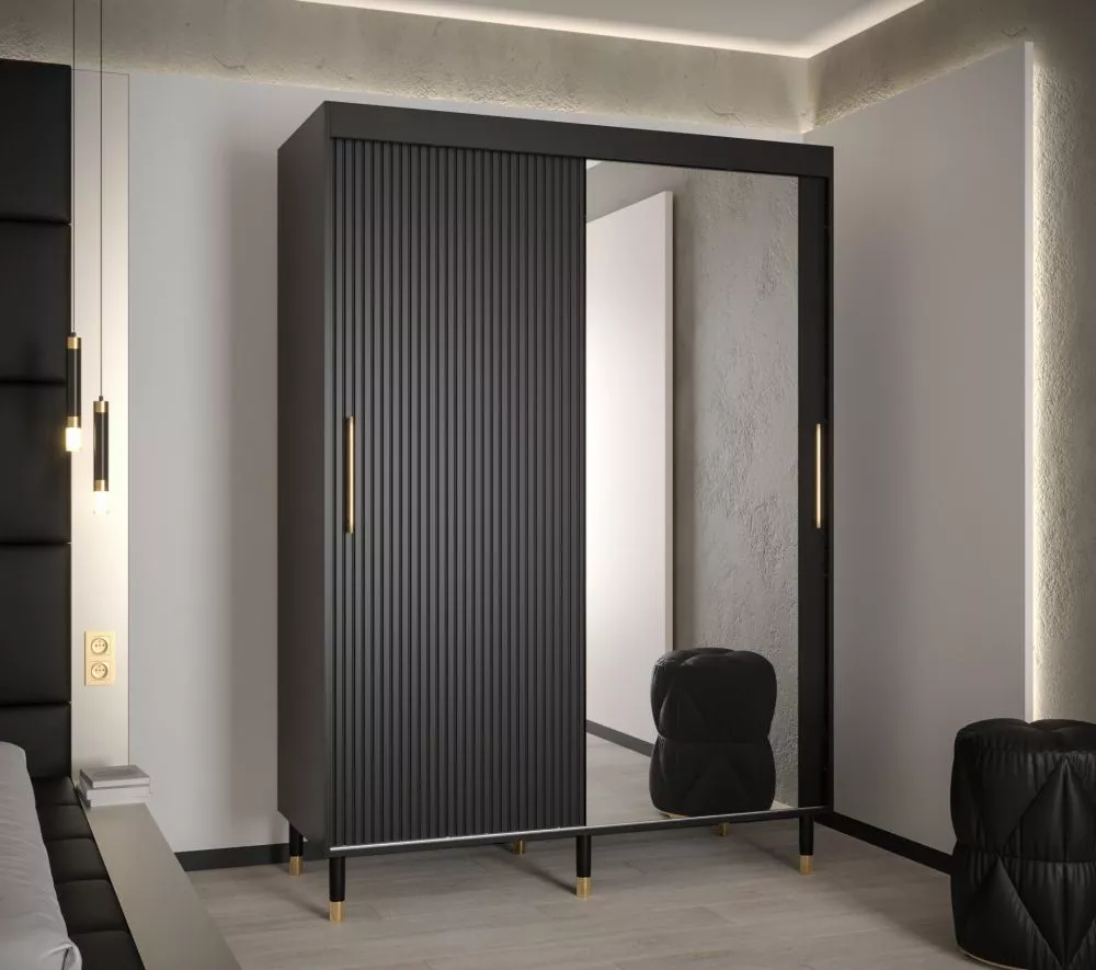 Skapis Calipso Slim 2 · Melns · 150 × 62 × 208 cm