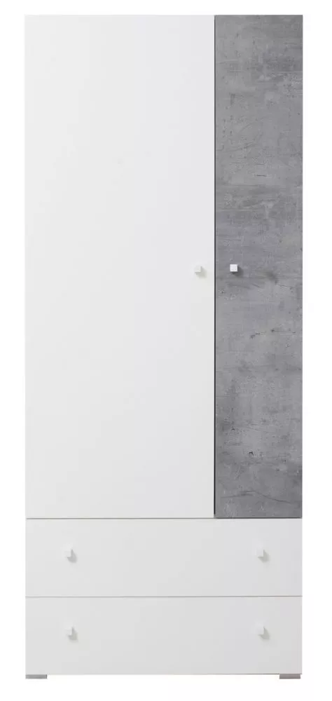 Skapis Sigma SI3 · Balts + betons · 80 × 50 × 190 cm