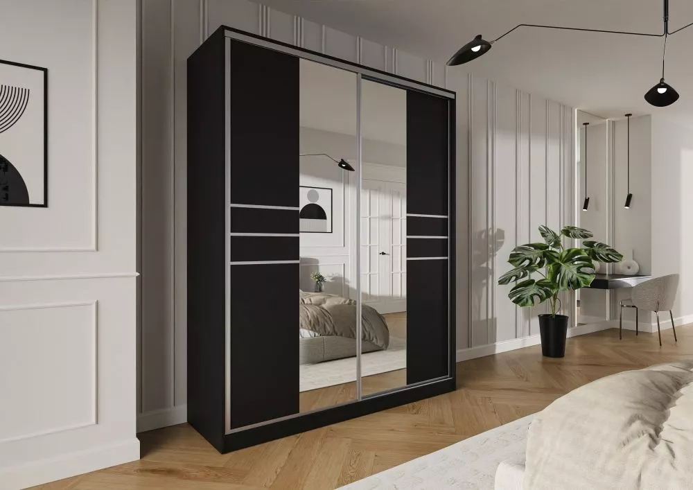 Skapis Trend 8 · Melns · 180 × 60 × 245 cm