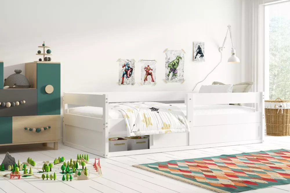 Bērnu gulta Hugo Basic ar stelāžu Guļamvietas platums: 80 cm, Guļamvietas garums: 160 cm, · 86 × 165 × 45 cm