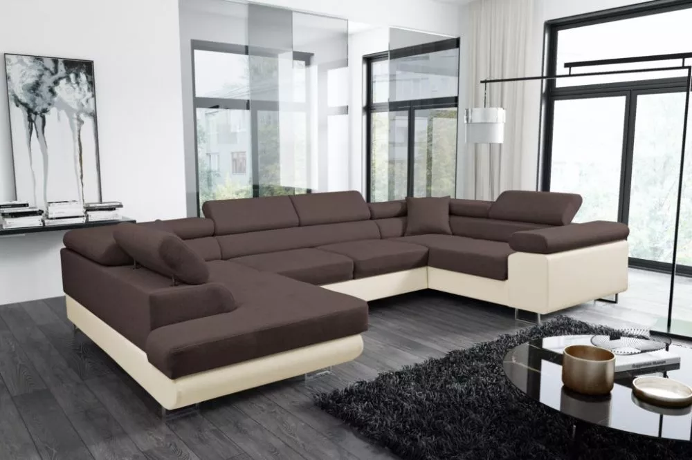 Dīvāns Antos Bis standard · Brūns + balts · 202 × 340 × 90 cm