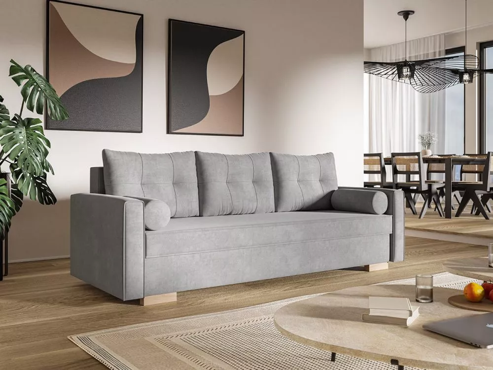 Dīvāns Comfort 2 3S Standard · Pelēks · 90 × 215 × 86 cm