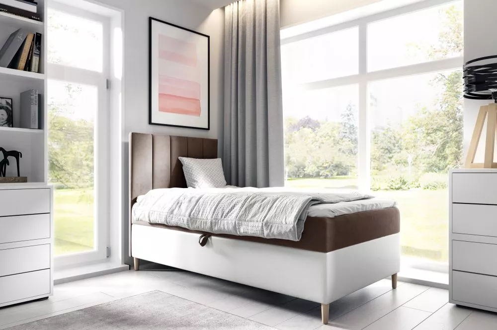 Gulta Maja 1 L Boxspring Standard Guļamvietas platums: 90 cm, Korpusa krāsa: balts, Guļamvietas garums: 200 cm, · 90 × 2