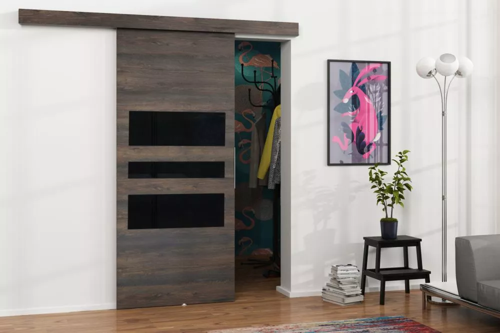 Bīdāmās durvis Malibu M-1 · Tumšais osis · 86 × 205 cm