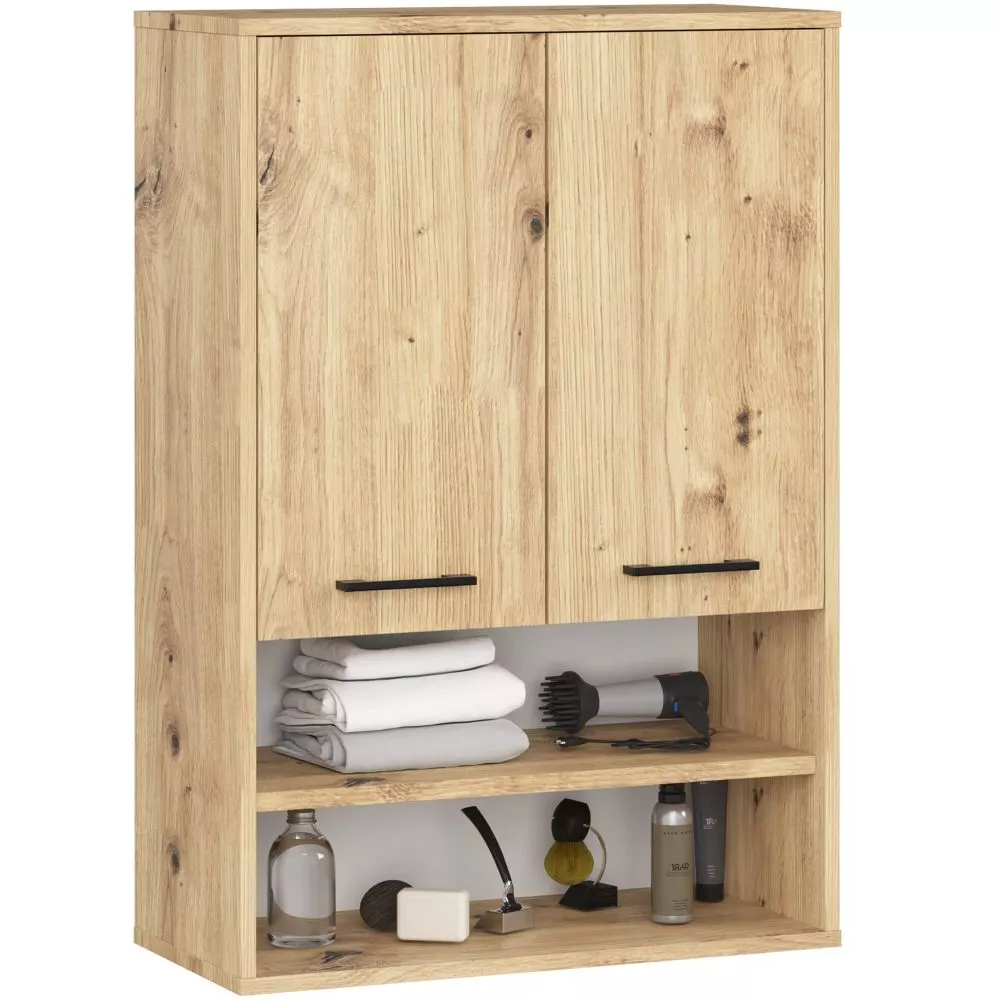 Vannas istabas skapītis Fin 2D4P · Ozols artisan · 64.2 × 93.6 × 30.5 cm